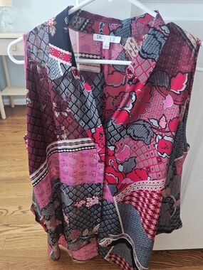 DR2 Pink Floral Patchwork Blouse With Exposed Shoulders